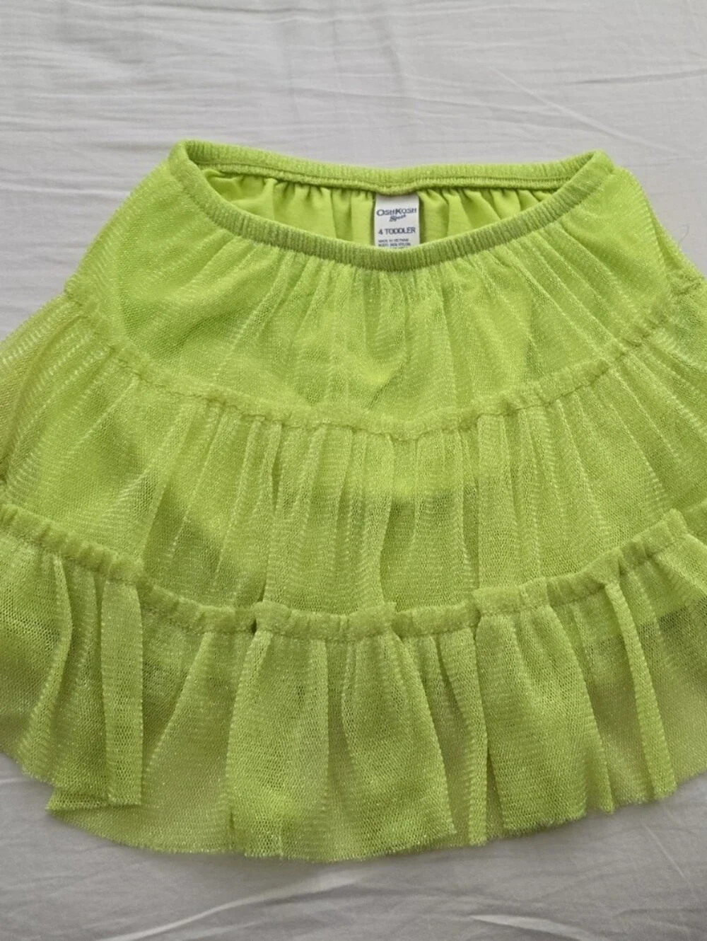 OshKosh B'gosh Neon Lime Ruffle Toddle Tulle Tutu Skirt